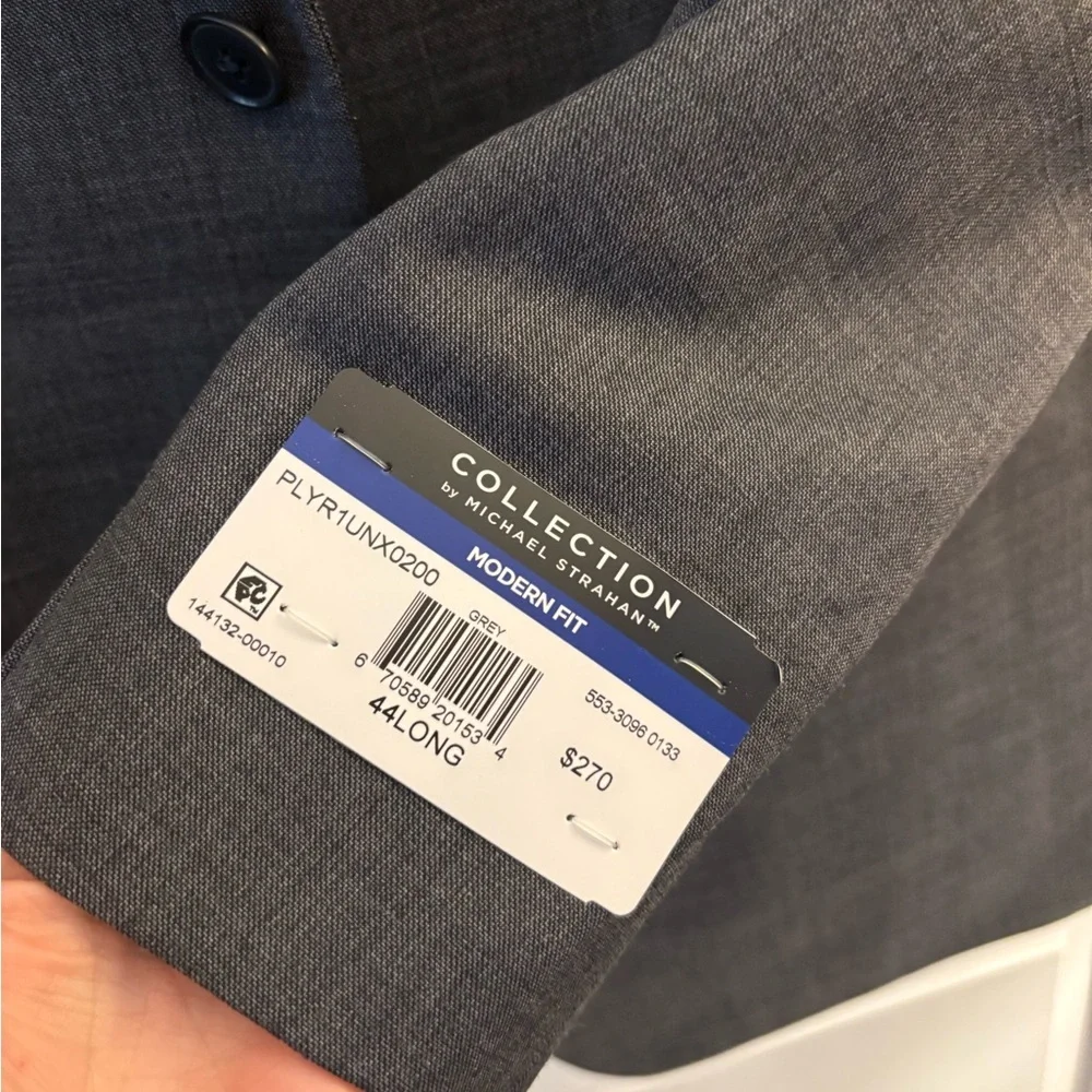 Men's Michael Strahan Modern Fit Gray Two-Button Suit Jacket sz 44L